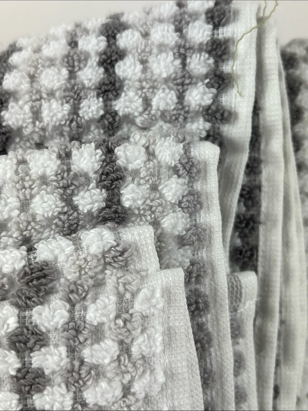 Rachel Zoe Towel Set Taupe Gray White Waffle Weave Soft 100% Cotton 6 Pc Set NEW